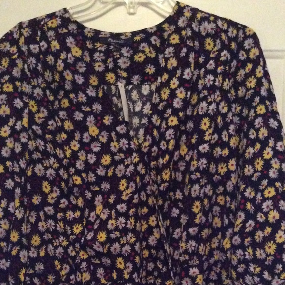MADEWELL French Floral Wrap Top NWT M Multi - Picture 4 of 7